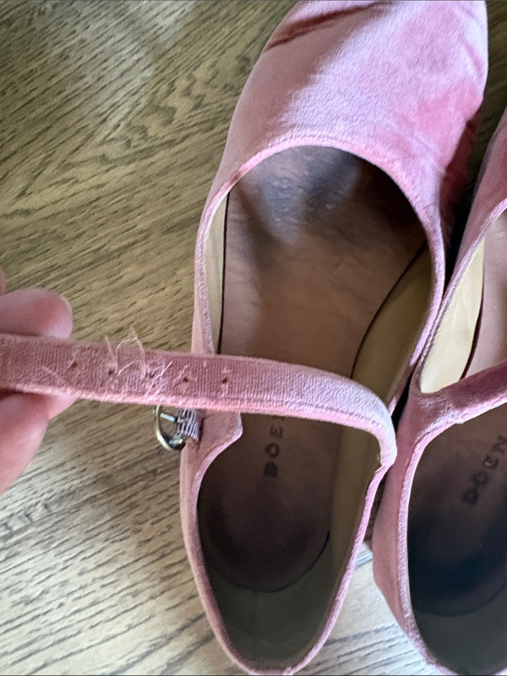 Dolce Vita Dusty Pink Velvet Mary Jane Flats - Picture 3 of 3